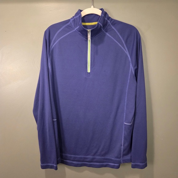 Tommy Bahama Other - Tommy Bahama Men's Half Zip Pullover Long Sleeve Shirt, Size M, Purple Green